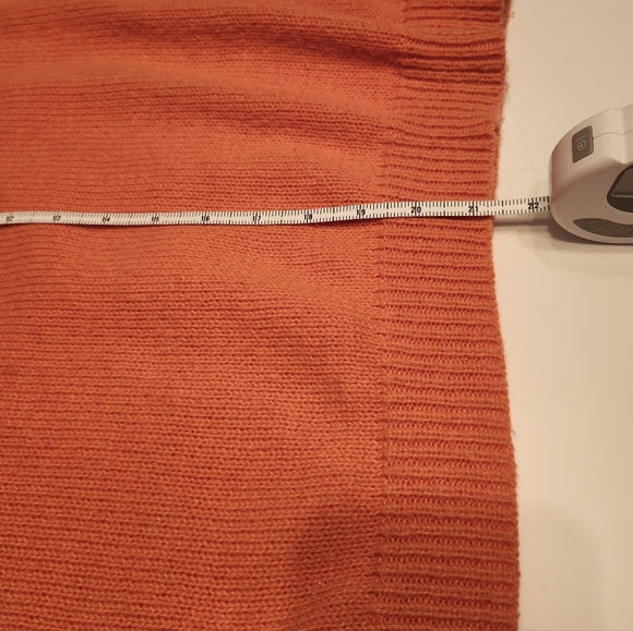 🍊 Vibrant Orange Boat Neck Sweater | Open Knit Sleeves | XL | Spring - Picture 4 of 8